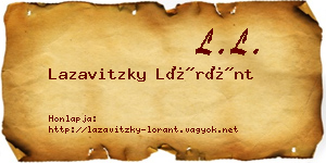 Lazavitzky Lóránt névjegykártya