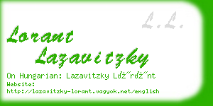 lorant lazavitzky business card